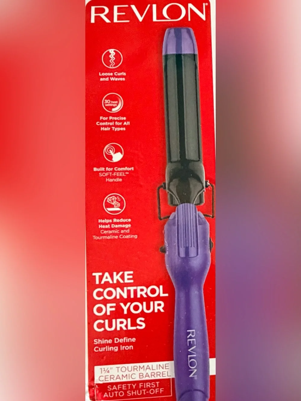 Revlon Purple Curling Iron with Black Barrel